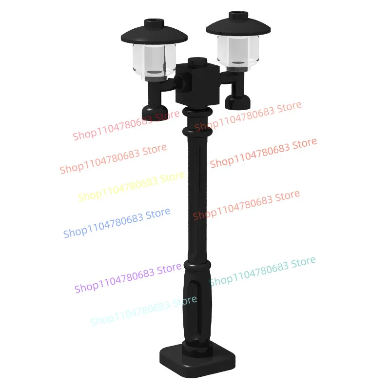 Bloques de construcción MOC, farola de ciudad, arquitectura, modelo Mini escena de calle, accesorios de dibujos animados de Anime, juguete para regalo coleccionable