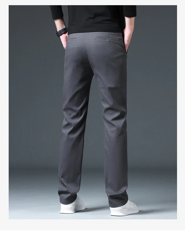 Winter Warme Fleece-Hosen für Herren, 98% Baumwolle, Business, Gerade Geschnittene Arbeitshose, Outdoor, Blau, Formelle Anzughose, Übergröße 40 – Detail 12