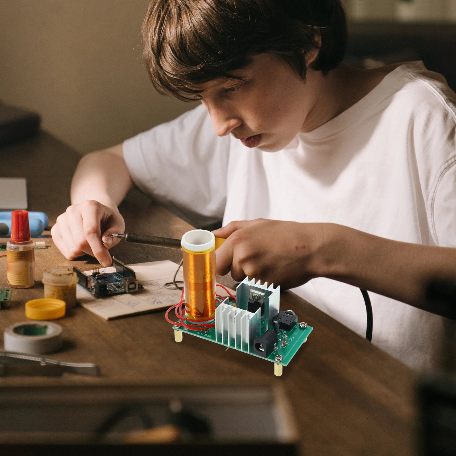 

Mini Coil Kit Music Arc Generator Toys DIY Experiment Desk Novelty Electronics Practical Use Kids 9-12