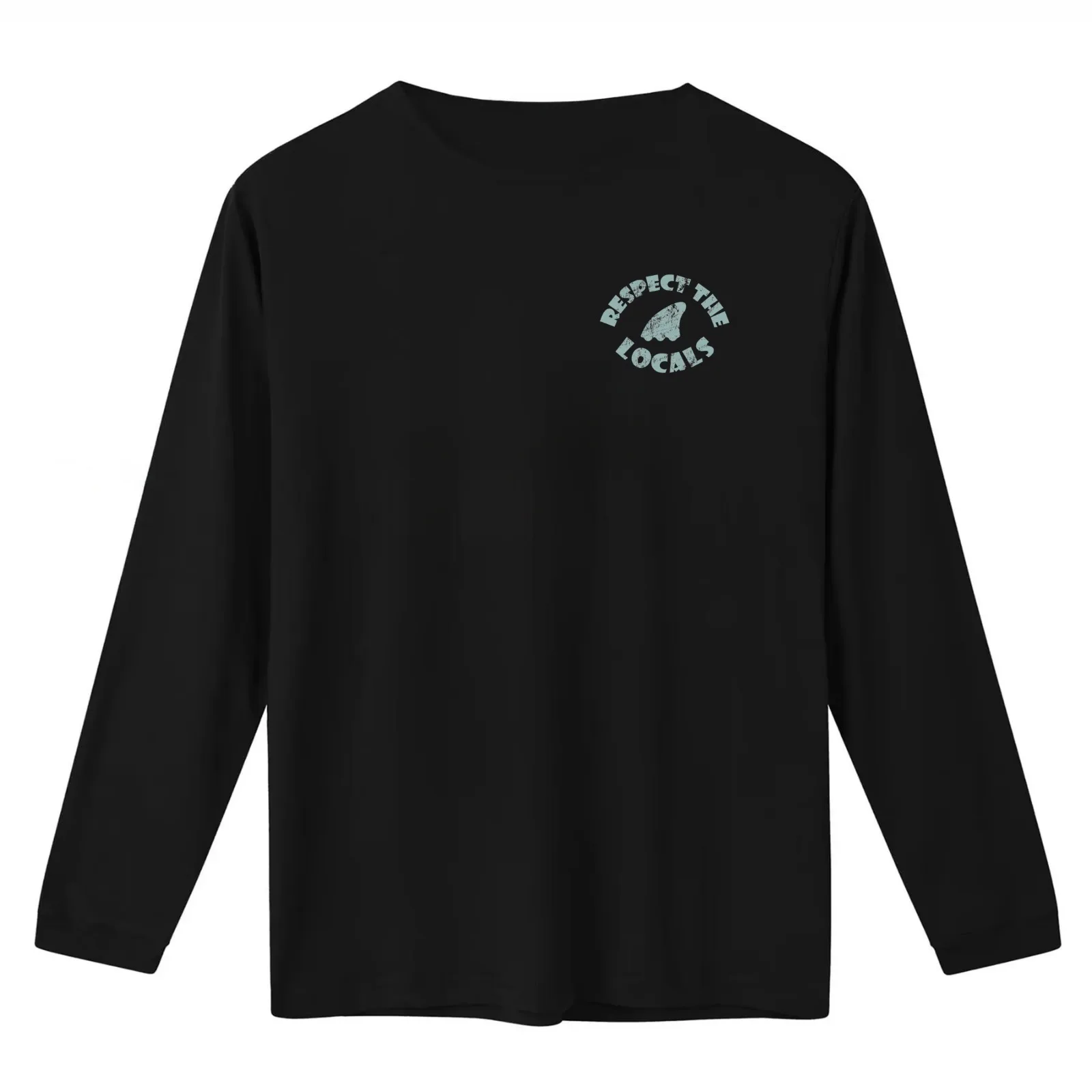 Respect The Locals Shark Fin Sticker T-Shirt Summer Casual Cotton Tee Oversized Streetwear Tops Vintage Graphic Print
