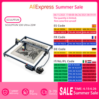 SCULPFUN S30 Ultra 22W Laser Engraving Machine 600x600mm Automatic 32Bit Air-Assisted Motherboard & Nozzle With Laser Repair Kit
