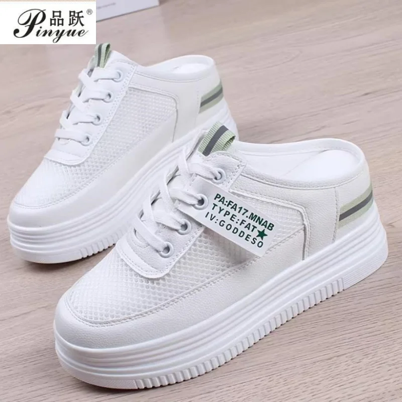 

Women's Mesh Half Slippers Surface Hollowed Summer Versatile Student Bones Outdoor Breathable Closed Toe Mesh Casual Slippers