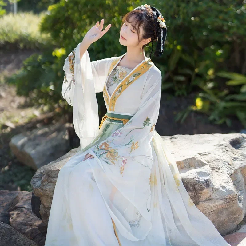 

Hanfu Women Chinese Traditional Hanfu Dance Dress Female Ancient Song Dynasty Folk Dress Tang Suit Ancient Costume for Stage