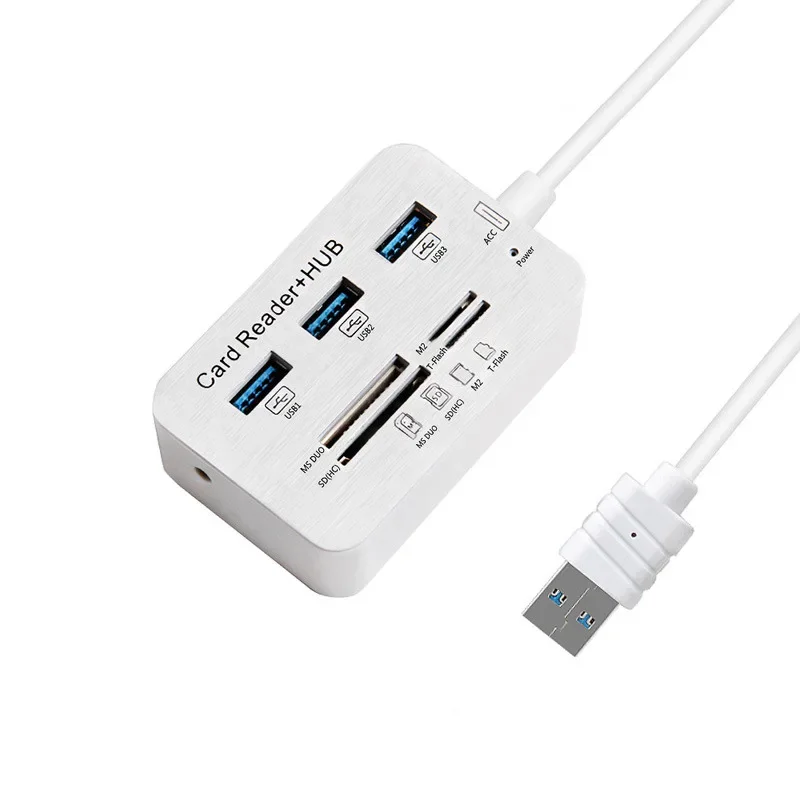 

Mini usb hub 3.0 Multi Hub + Card Reader COMBO High Speed with MS/SD/M2/TF Card Reader 3Ports USB Splitter hub cover for Laptop