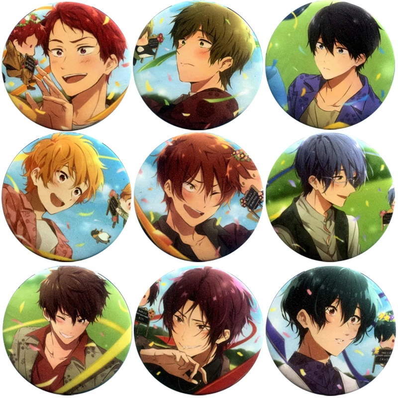 Мультяшное аниме, бесплатные булавки на пуговицах, фигурки, искусственная кожа, искусственная кожа, искусственная раздача, брошь в подарок