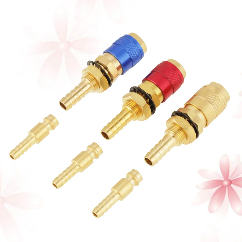 

6Pcs Quick Connector for Welding Tool Compatible with Binzle Euro Torch Water Gas Adapter Tig Mig Repair