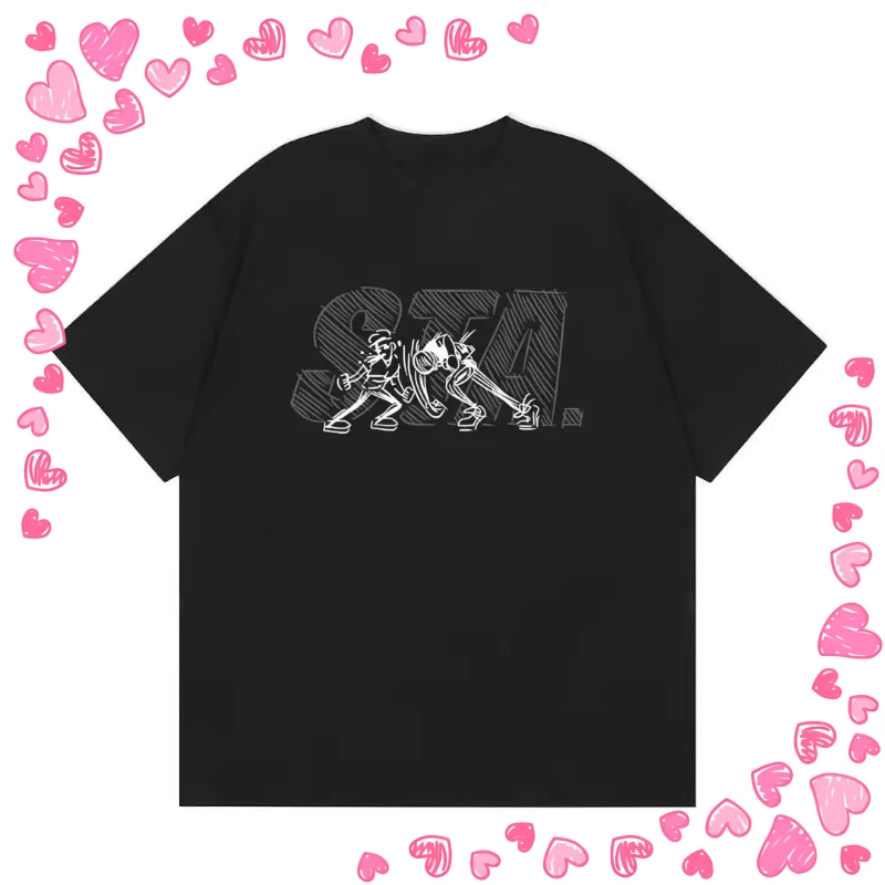

STA Fighting Short Sleeve 2025 Summer T-Shirt Men's and Women's Same Small Neckline Short Sleeve Beauty Graphic T Shirts