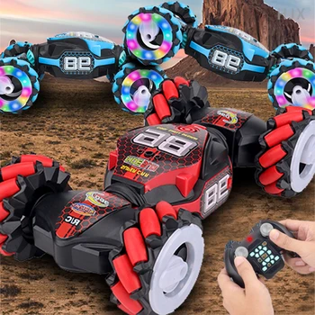 Fun 4wd Rc Cars 2.4G Radio Remote Control 360° Inverted Double Side Deformation Rc Stunt Vehicle Model Toys for Children Boy Kids