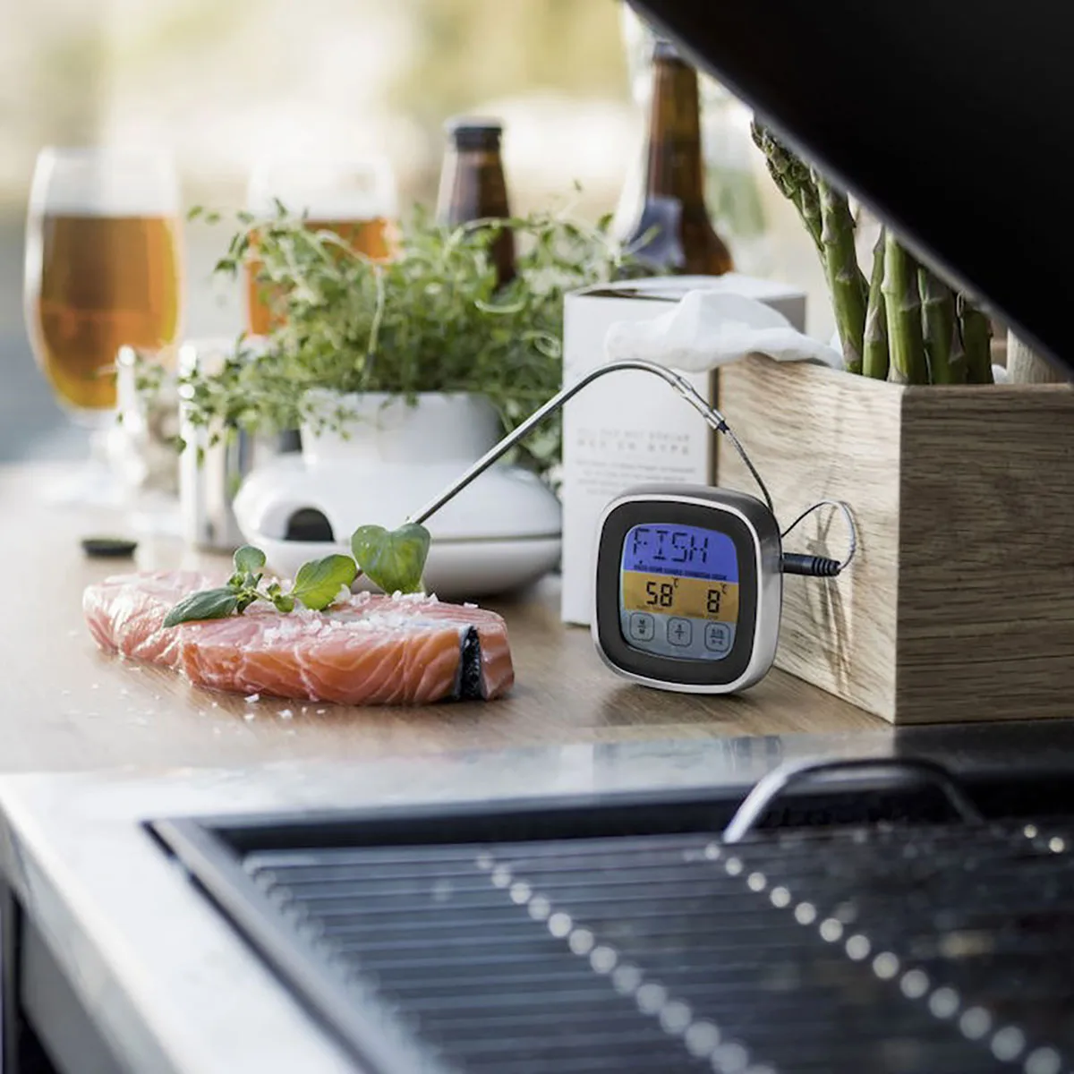 ميزان حرارة المطبخ الرقمي التحقيق شاشة تعمل باللمس اللحوم الشواء الغذاء قياس درجة الحرارة أداة ستيك شواء الموقت أدوات الطبخ 1 قطعة #5