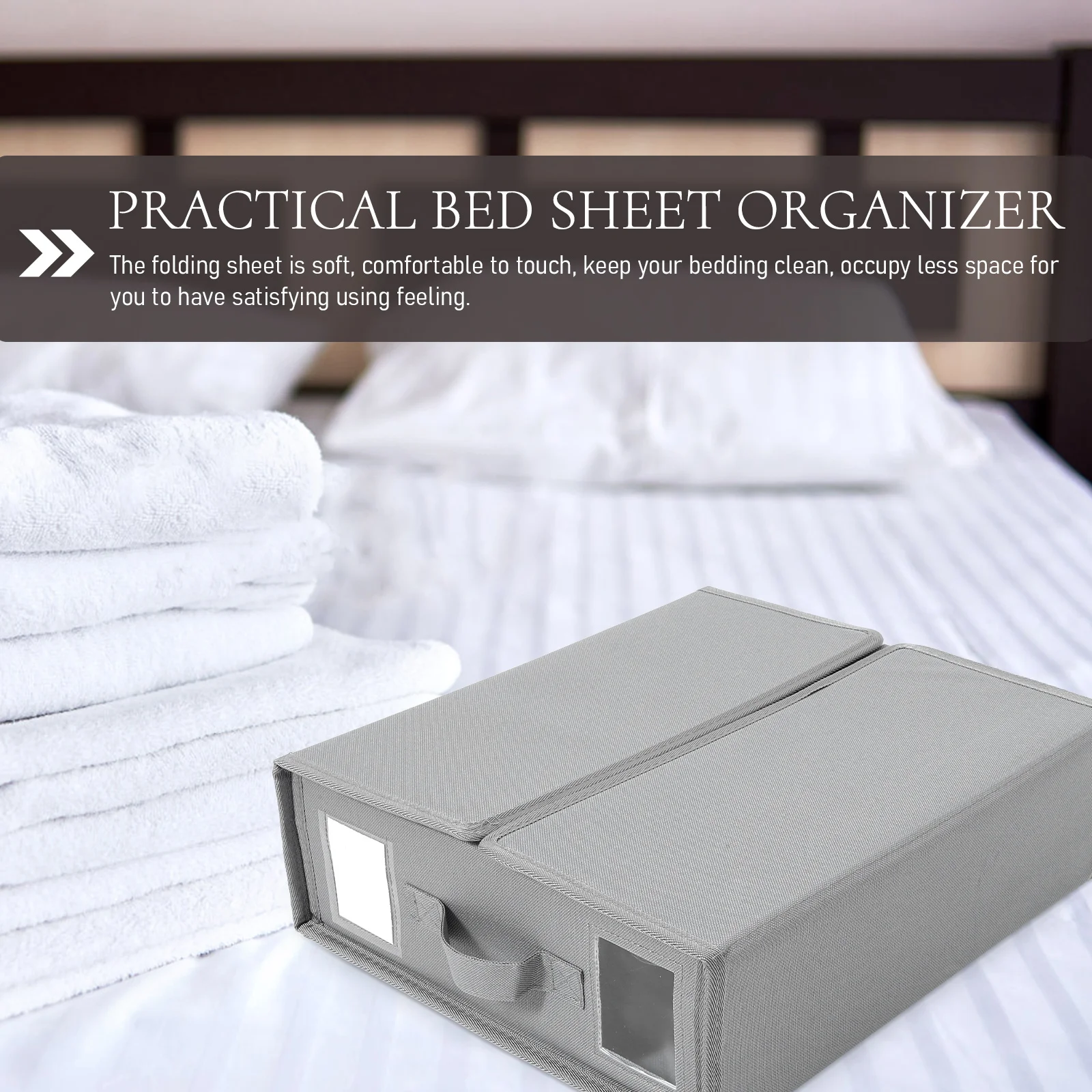 

Bedding ganizer 600D Oxford Cloth Foldable Storage Box for Sheets Set Grey Keeps Clean ganized Clothes Storage