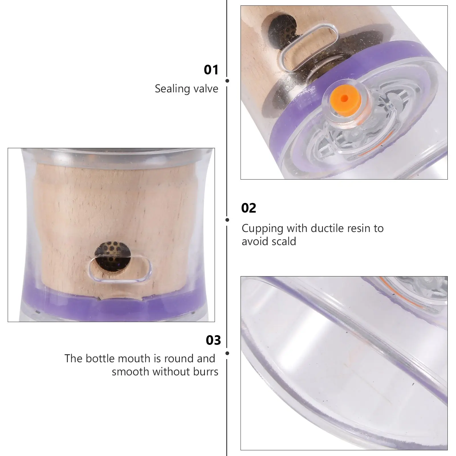 휴대용 뜸 부항 항아리 부드러운 둥근 입 안티 슬립 금형 강력한 흡입 뜸 상자 마사지 도구 휴식 액세서리