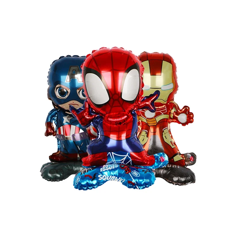 1pcs Anime Hero Aluminum Film Balloon Base Balloon Standing Balloon Cartoon Spider Man Iron Man Theme Boy Kids Toys Decoration