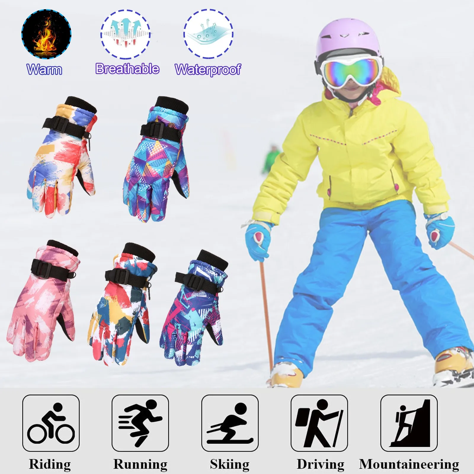 Winter Outdoor Kids Snow Skating Snowboarding Windproof Warm Gloves Perfect For 11 To 16 Years Old Young Women Gloves Mitten