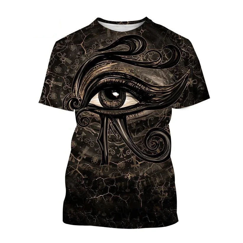 New Hot Sale Funny Eye Art 3D Print Men\'s Short Sleeve Cool T-shirt Fashion Design Short Sleeve Tops