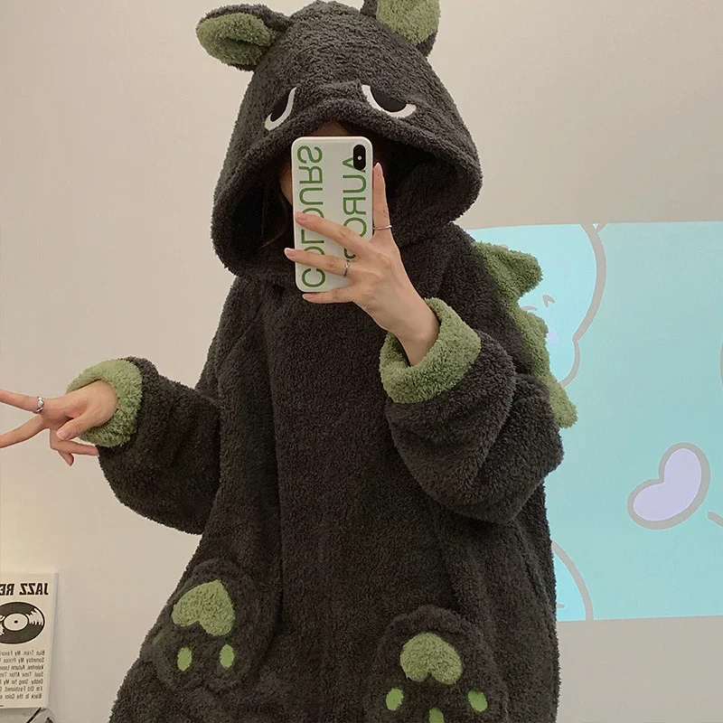 

New 2025 Winter Thicken Women Pajamas Onesie Jumpsuits Anime Kigurumis Adult Korean Femme Pijamas Plush Soft Onesies Leis RQR90