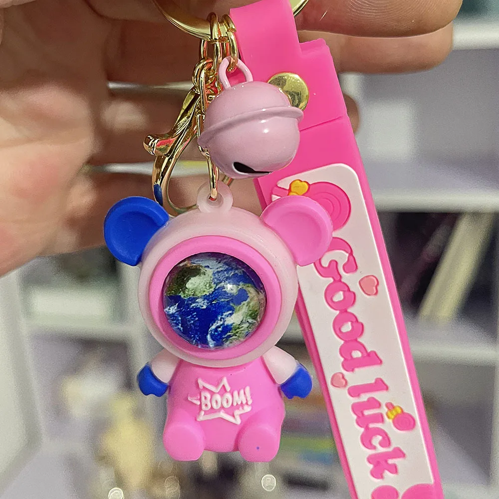 Planet Crazy Shuttle Bear Keychain Pvc Flexible Glue Key Chain Couple Bags Three-dimensional Doll Pendant Gift For Women