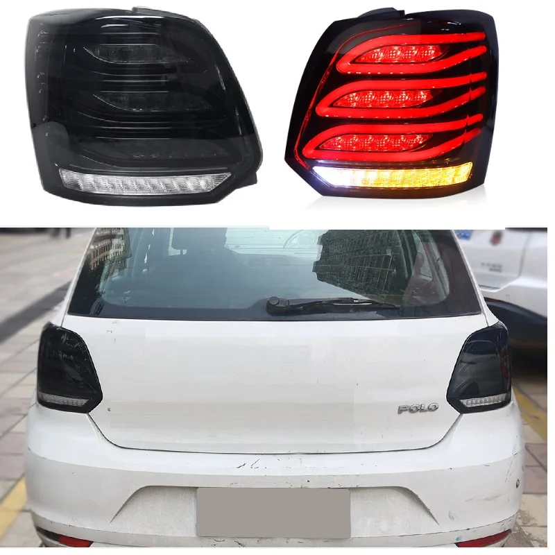 Auto Rear Tail Lights Fit For VW Polo 2011 2012-2017 2018 Led Rear Tail Lamps Assembly Led Turn Signal brake Reverse Lights