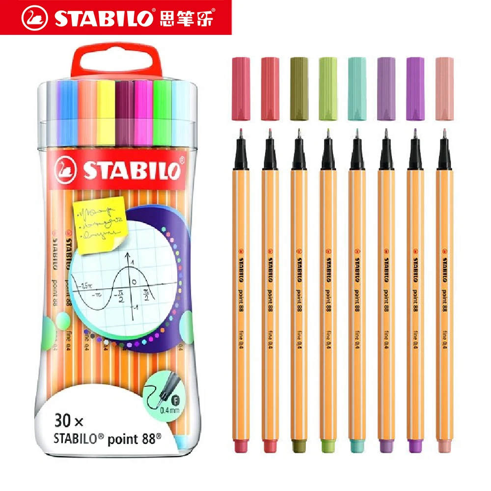 German STABILO 88 Fiber Pen Fineliner Pen 0.4mm Marker Needle Tip Sketch Liner for Manga Comic Outlining Drawing Art Supplies