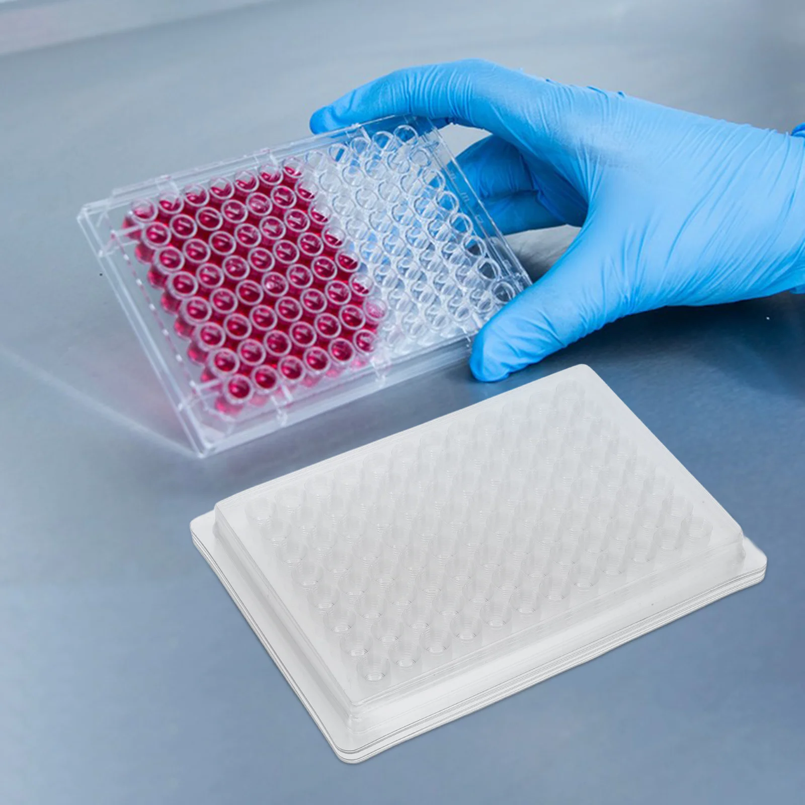 100 قطعة لوحة رد فعل Hemagglutination 96-صينية ثقافة الخلية الآبار للمختبر معدات المختبرات ذات السعة الكبيرة لزراعة الأنسجة