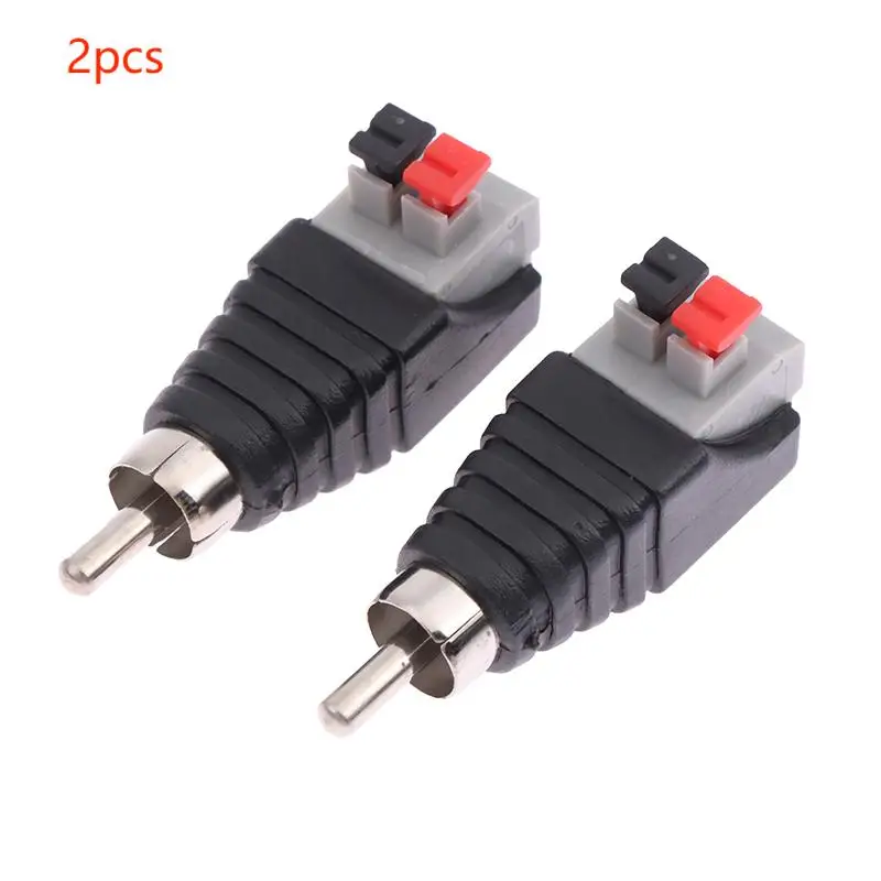 2Pcs Speaker Wire Cable To Audio Male Cable Jack Quick Press Plug RCA Connector Adapter Speaker Connector Universal Cable