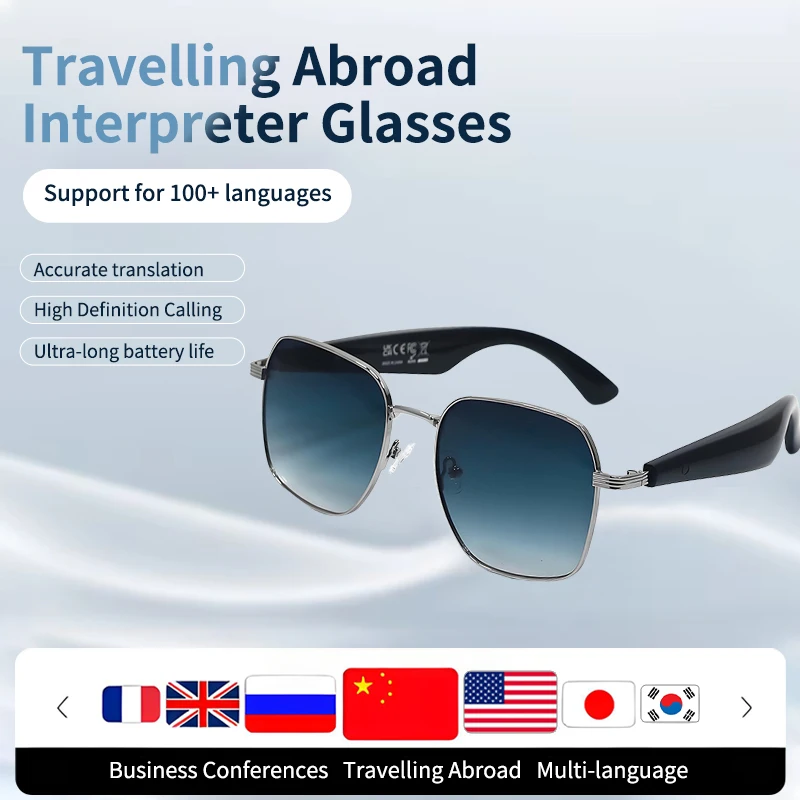 

LIGE Smart Sunglasses AI Intelligent Translation Bluetooth Call Music Sports Headset UV400 Protection Eyeglasses For Women Men