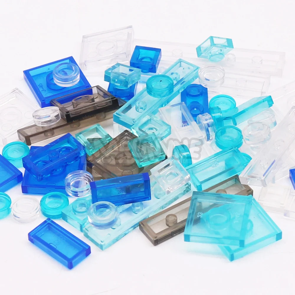 MARUMINE Transparent MOC Building Blocks Brick Parts Tile Plate Base Accessories Compatible with 98138 3070 3069 3023 3024 2431