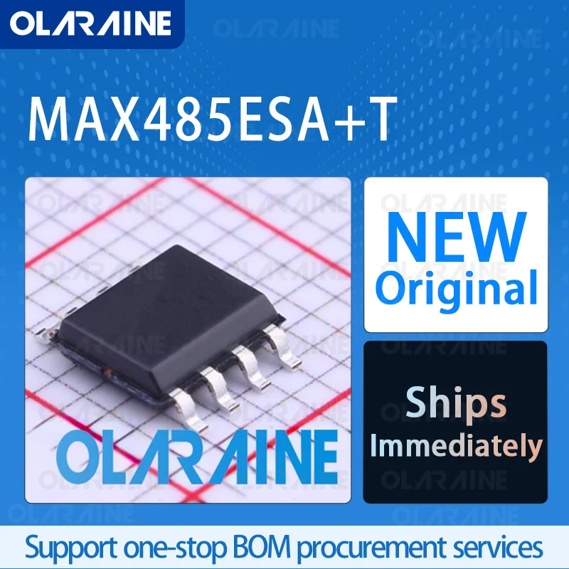 

5/10/100Pcs MAX485ESA+T SOIC-8 original ic chip RS-422/RS-485 interface ICs RoHS 1 Receiver Data rate 2.5 Mb/s Voltage - 5 V