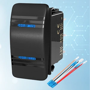 Momentaner Wippschalter, wasserdicht (EIN)-Aus-(EIN), 3-Positionen-Marine-Wippschalter, 12 V, 20 A, DPDT, 7-poliger Bootsschalter, Kippschalter für Auto – Detail 2