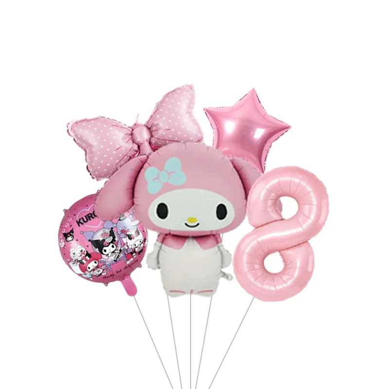 My Melody Rosa Cartoon-Charakter Mylar-Ballon Helium-Ballon für Mädchenparty Babyparty Wanddekoration – Detail 8