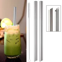 Jumbo Reusable Boba Straws, Stainless Steel Metal Straws, Bubble Tea, Tapioca Pearl, Milkshakes,Smoothies, 0.5 