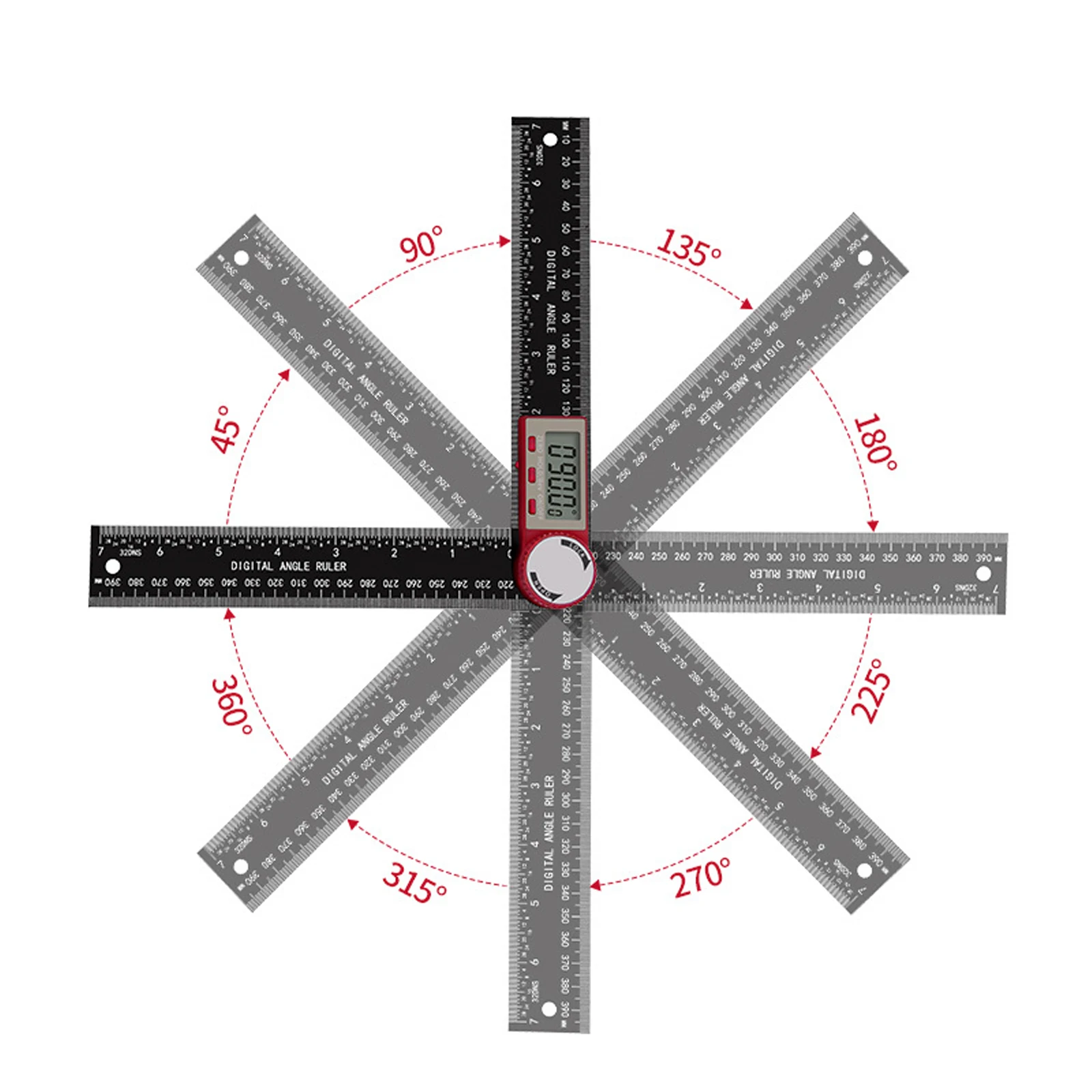 Imagem -06 - Multifunções Grande Tela Display Plástico Transferidor Display Digital Régua de Ângulo Ferramentas Caliper Vernier Caliper em pc