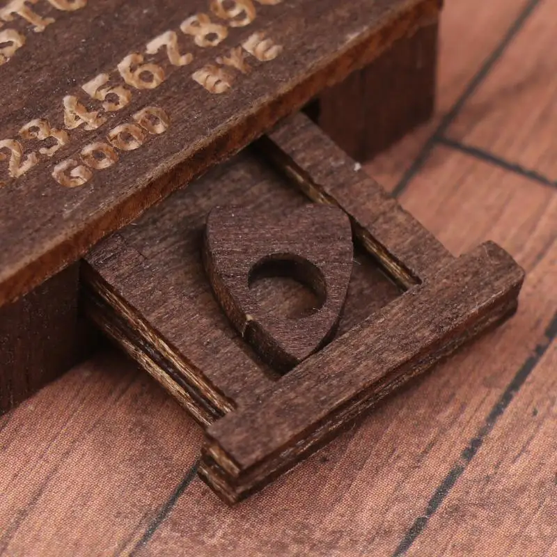 Retro Mini Holz-Ouija-Brett mit Schublade, Miniatur-Spirit-Brett, Mikrolandschafts-Szenen-Ornament, Heim-Desktop-Dekoration – Detail 12