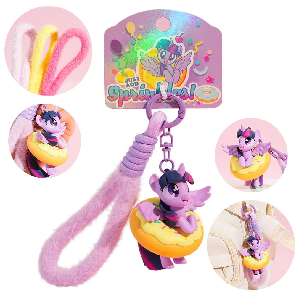 

Genuine Animated IP Character Keychain Magical Friendship Princess Cartoon Soft Donut Series Theme Bag Car Key Pendant Toy Gift