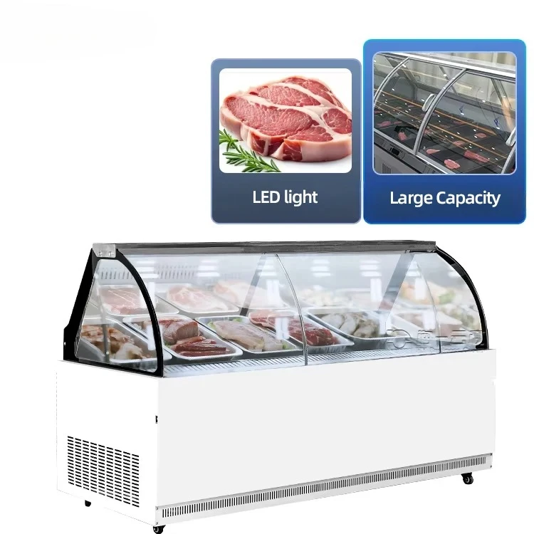 Display Fridge Commercial Refrigerator Meat Fish Display Commercial Meat Display case for Butcher Shop