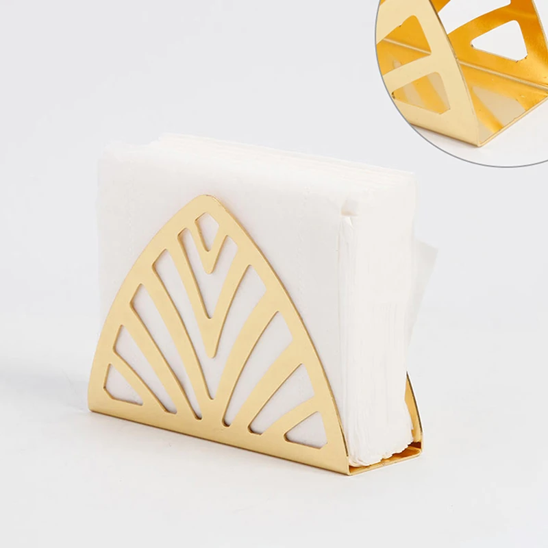 Gold-plated square stainless steel napkin holder, towel holder, creativenapkin holder, western restaurant vertical tissue holder