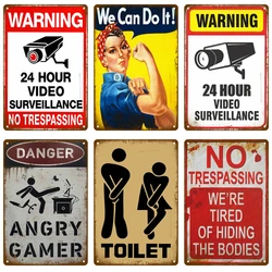 Caution Warning Metal Sign For Safety Signs Danger Beware Tin Sign Plate Home Wall Decor Vintage Plaque Home Art Painting Poster