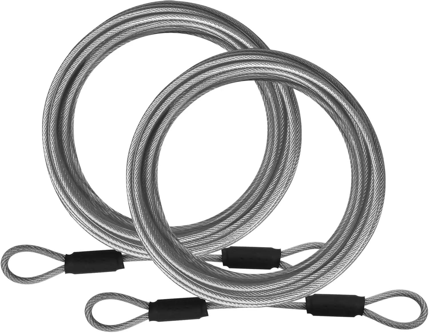 

1/8in Steel Security Cable 4-15FT Double Loop Lock 2 Pack
