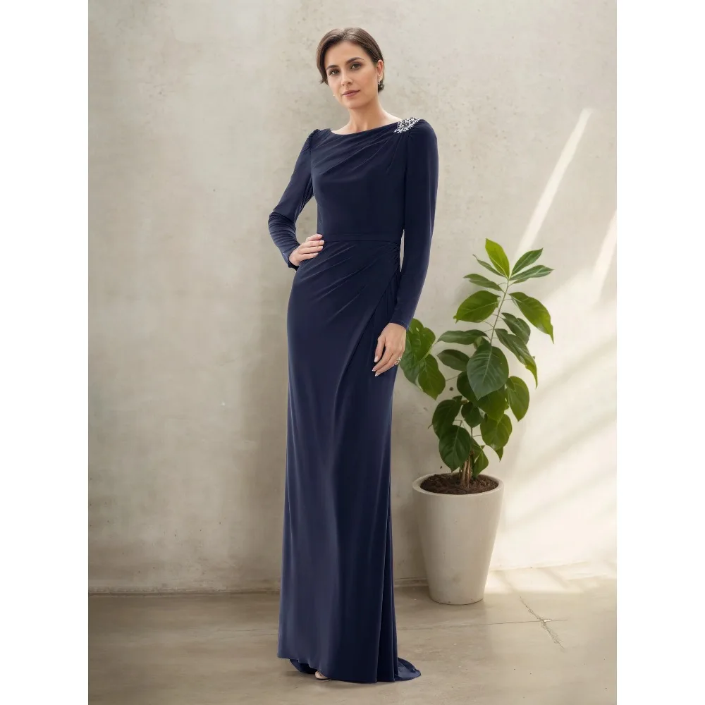 Customized Long Mother of the Birde Dresses Wedding Party Dress Beaded Luxury Women Long Cocktail Gown for Evening Cocktail Gala