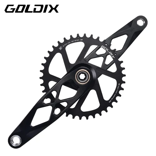 Imagen 2 del producto Platos y bielas de bicicleta de montaña GOLDIX CNC hueco 165/170/175mm manivela de bicicleta 0mm Offset plato de dientes anchos y estrechos 30/32/34/36/38T