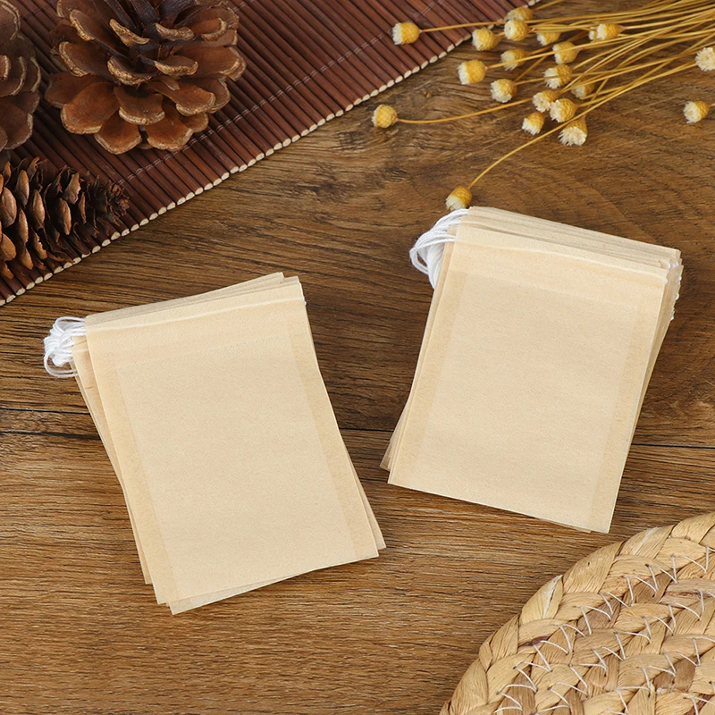 100 pçs/lote sacos de chá de papel vazios filtro cordão saquinhos de chá para erva chá solto
