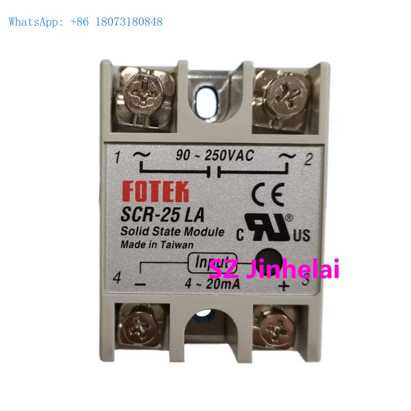 

New and Original FOTEK SCR-25LA 40LA 50LA 75LA-H 25LA 40LA 50LA 75LA Single Phase Solid State Relay SSR Small AC