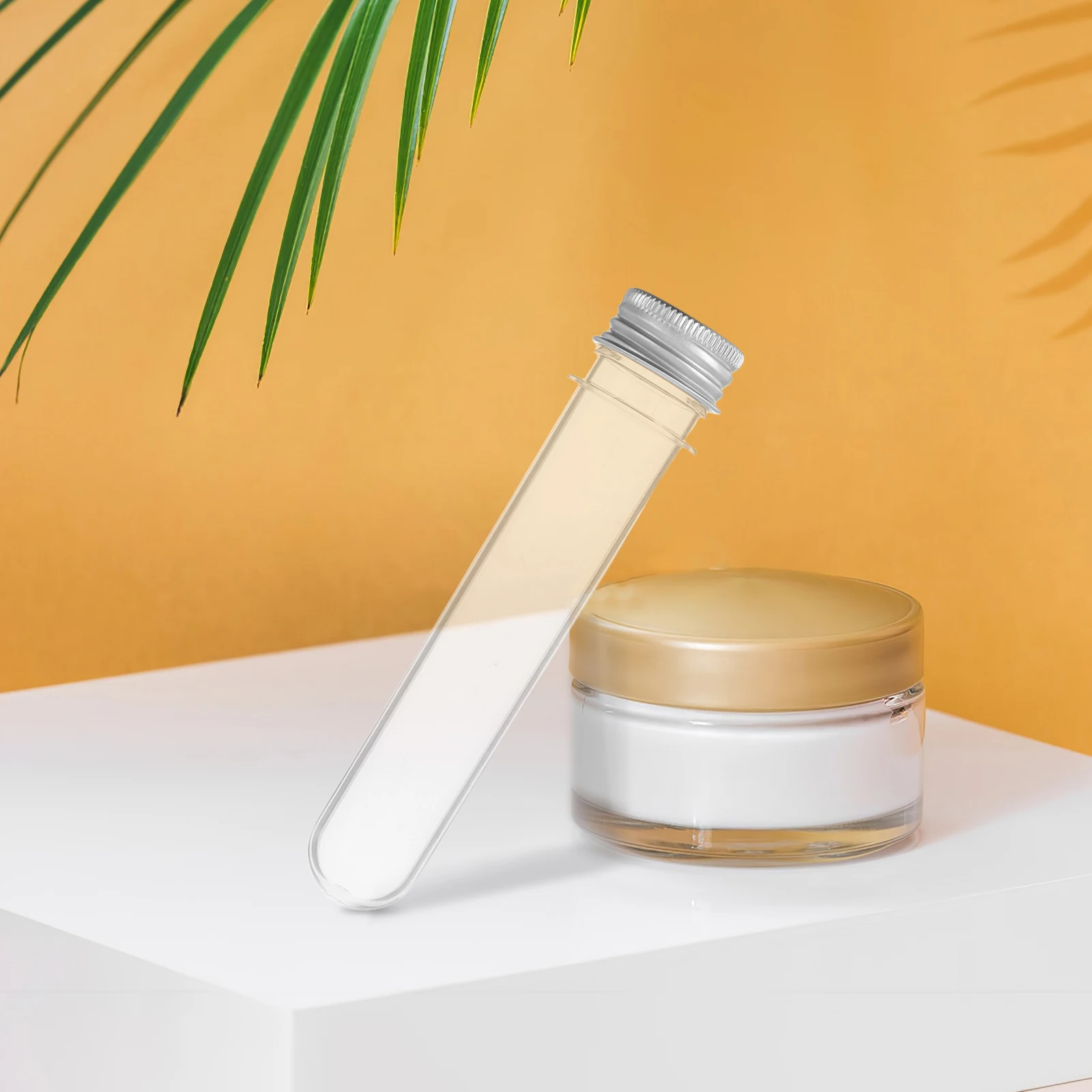 

20pcs 40Ml Clear Plastic Test Tube Bottle With Aluminum Cap Transparent Storage Container For Serum Face Mask Skincare