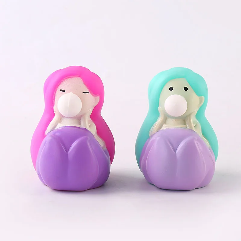 ลูกบอลคลายเครียดกันความเครียดรูปสัตว์น่ารักแบบใหม่ฟองคลายเครียดของเล่นนางเงือกของเล่น Relief คลายเครียดแบบนิ่มดุจ J101ของขวัญ