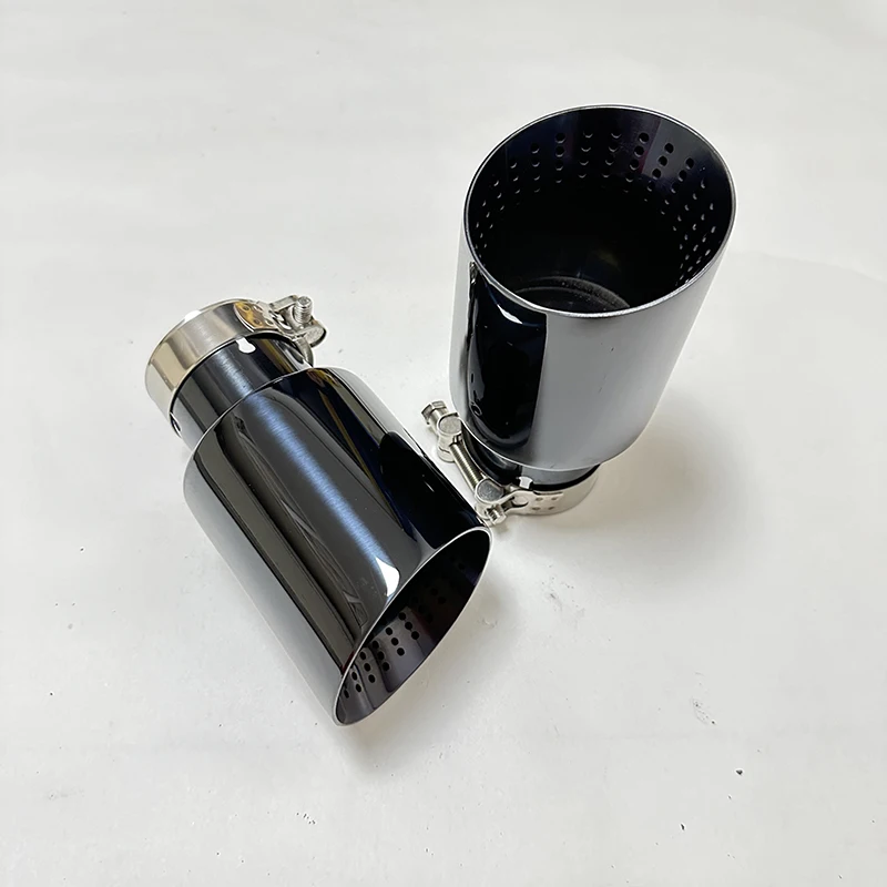 Exhaust nozzle Stainless steel titanium black large diameter 101mm 114mm open car muffler system AK punch tail nozzle