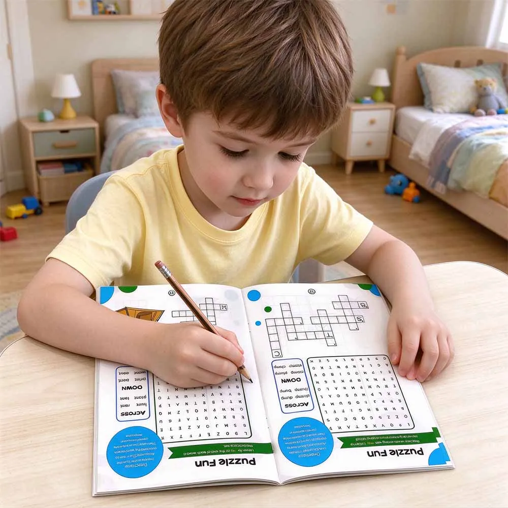 Word Search Puzzle Book for Kids - Find Hidden Words & Crossword Games, Preschool Educational Activity Book