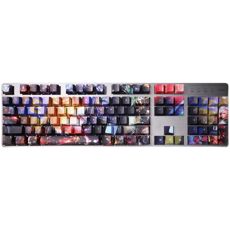 Imagem -05 - Teclas Lol Keycap Pbt Corante Subbed Keycaps dos Desenhos Animados Anime Gaming Key Caps Cereja Perfil para Ansi 61 87 104 108 Layouts 108