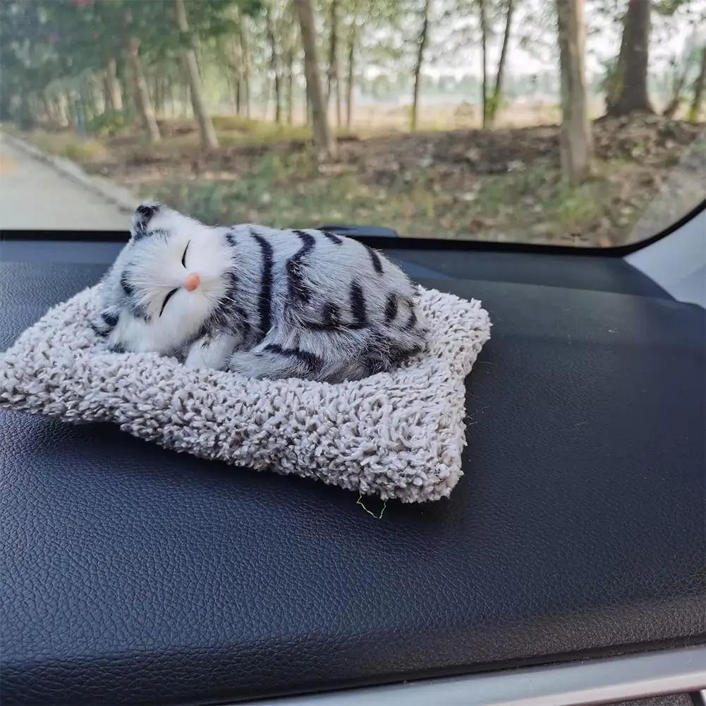 Car Dashboard Ornaments Decor Cute Simulation Plush Cats Dogs Toy Automobiles Decoration Interior Children Gift Auto Accessories