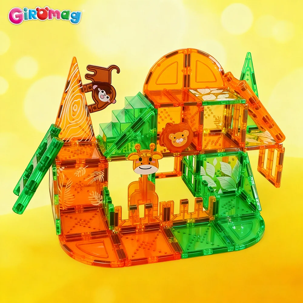 GIROMAG 80 pièces ensemble de blocs magnétiques sur le thème des animaux de l'océan jouets de Construction éducatifs pour garçons et filles âgés de 3 ans et plus qualité supérieure