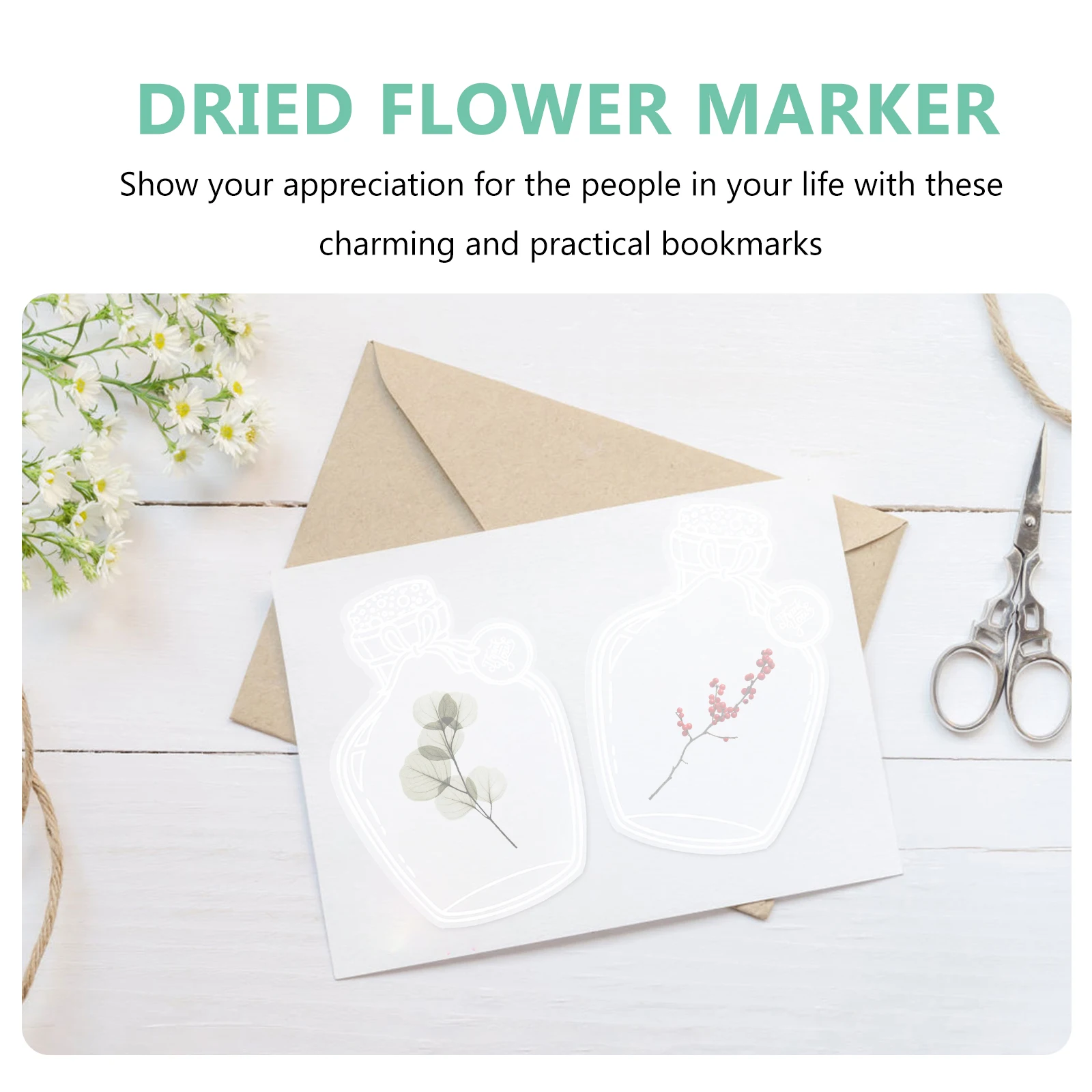 

20pcs Dried Flower Bookmark Material Pack Clear Plastic Bookmarks DIY Sticker Maker Frames for Pressed Flowers Gift for Book