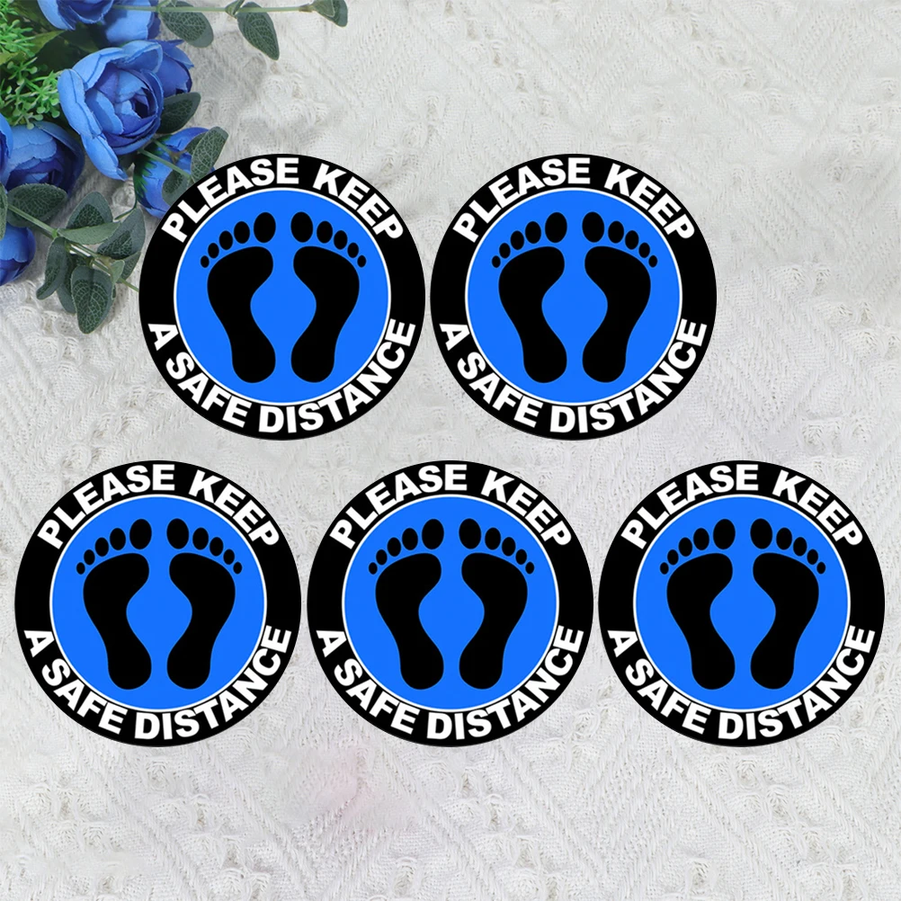

5 Sheets Epidemic Prevention Stickers Keeping Distance Public Places School Decals